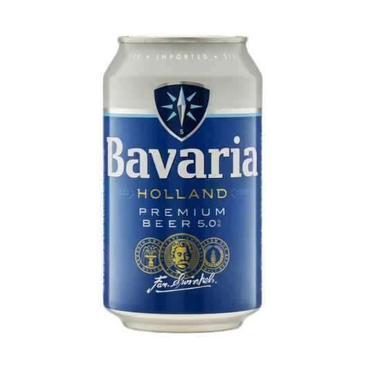 A single Bavaria Holland Premium Beer 5.0% alcohol-free canned beverage on a plain white background.