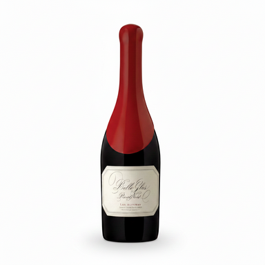 A bottle of Pérle Glais Rose Noël from Les Artisans, featuring a dark glass body, a cream-colored label, and a vibrant red foil capsule covering the neck and upper shoulder.