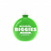 Green bottle of BuzzBallz Biggies mixed drinks with white text on a white background
