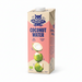 A 1-liter carton of Healthy Co Coconut Water, featuring a pink and beige design with a blue owl logo and illustrations of green coconuts, shown on a black background.