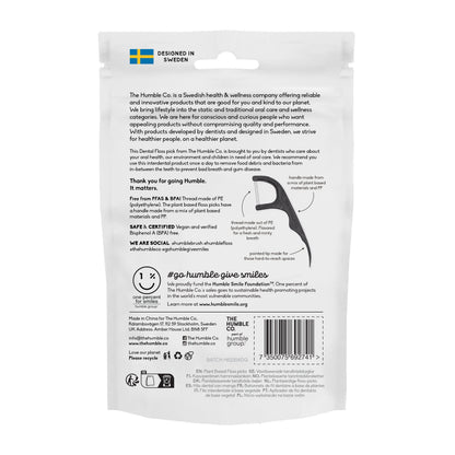 Tannþráðsstönglar með mintubragði "Charcoal" 50 stk
