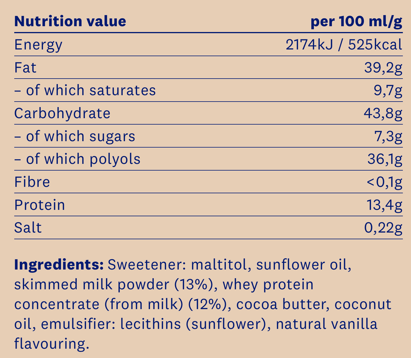 Proteinella með Hvítu Súkkulaði